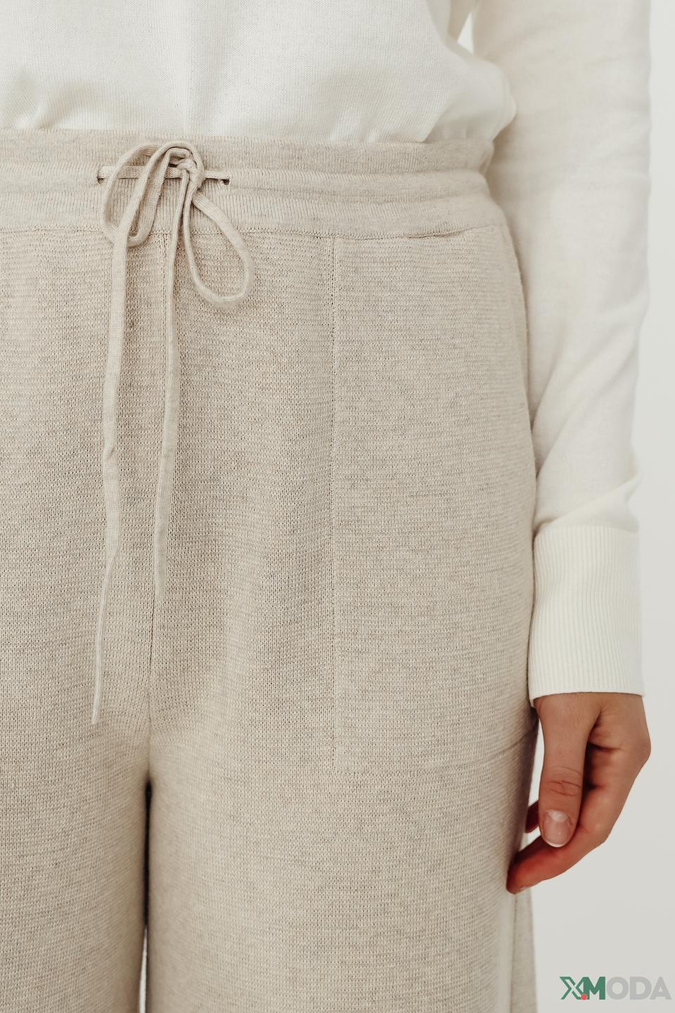 Брюки трикотажные Oui бежевые