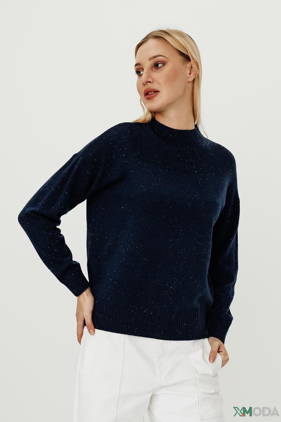 Пуловер Pezzo с люрексом тёмно-синий