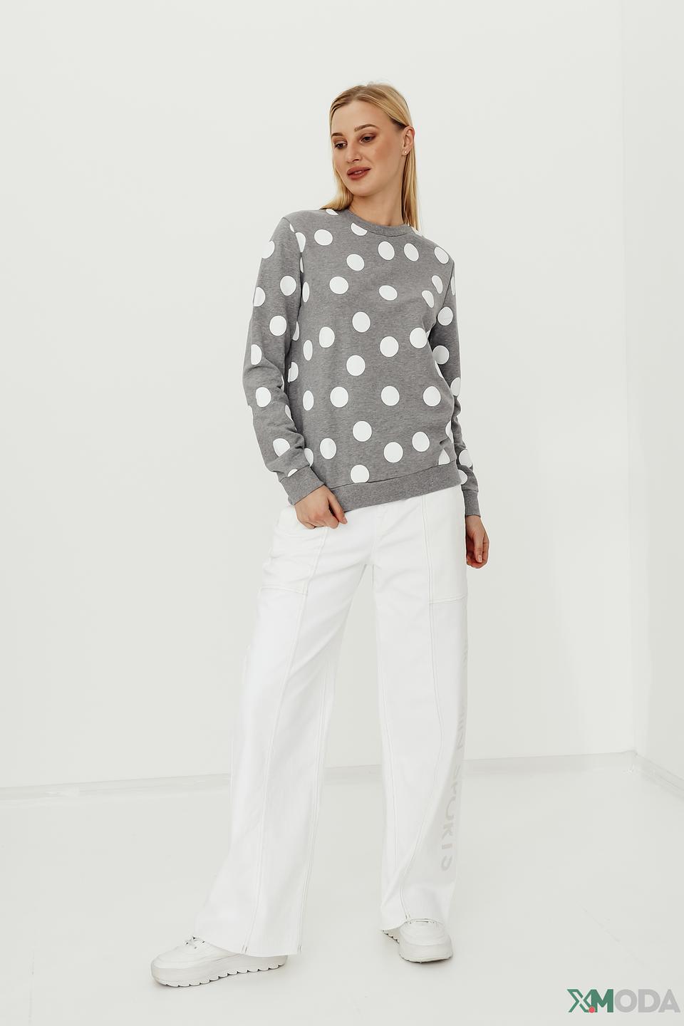 Пуловер Pezzo в горошек серый