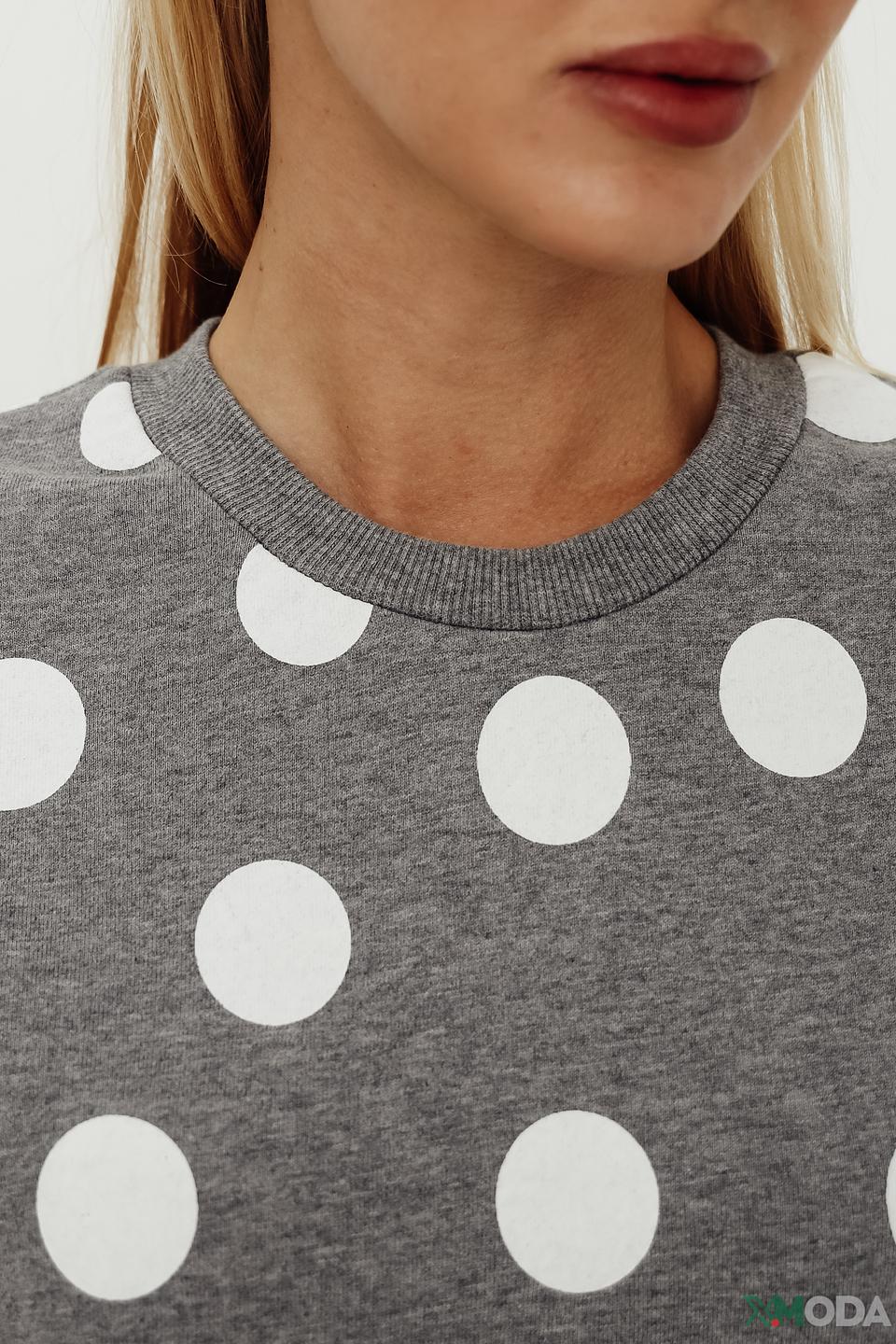 Пуловер Pezzo в горошек серый