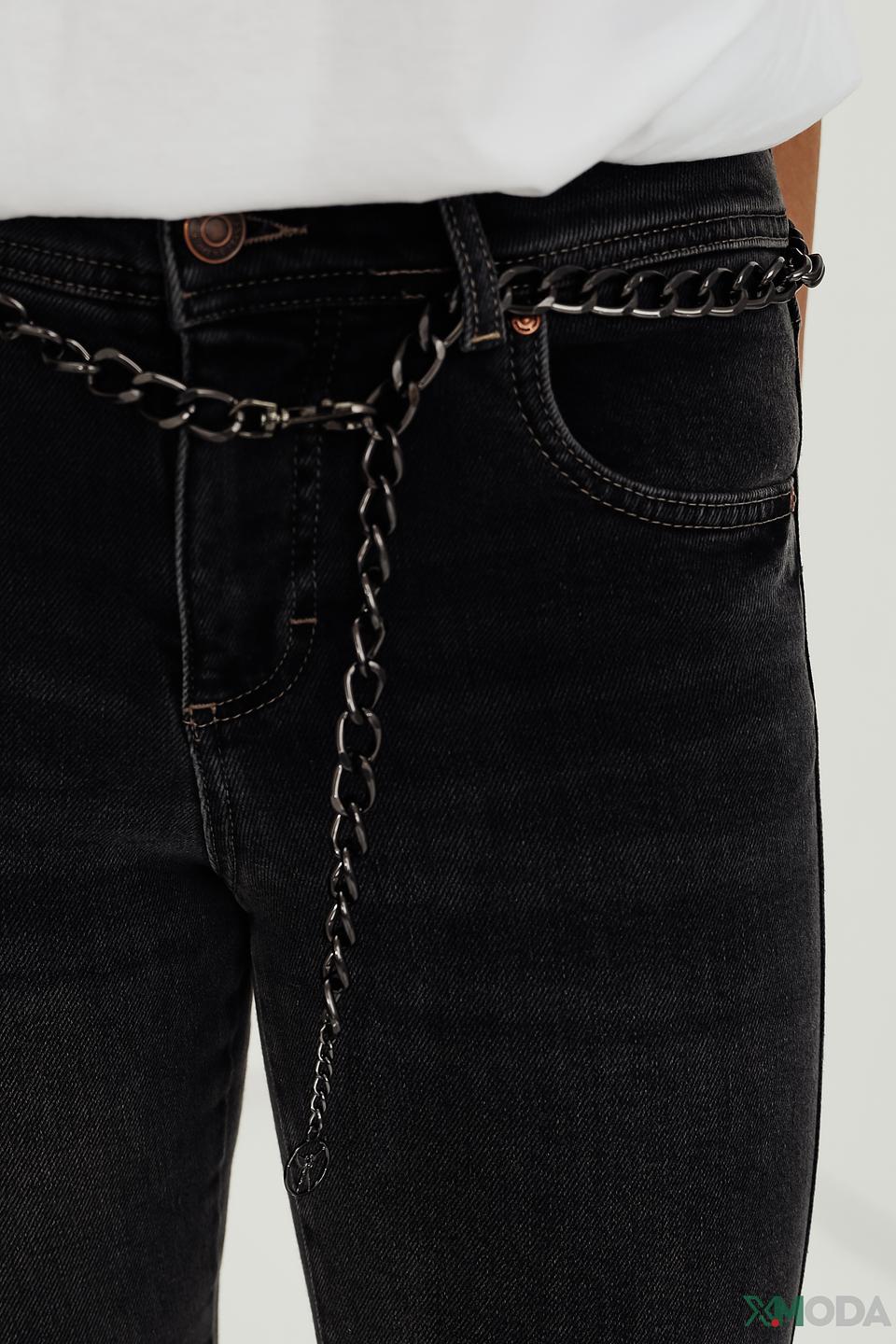 Джинсы Angels с цепочкой чёрные
