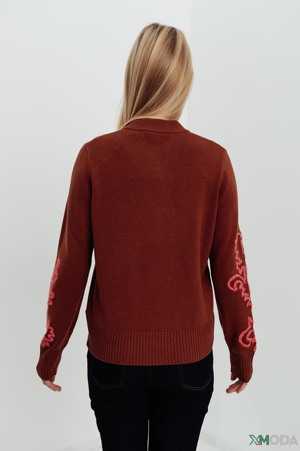 Джемпер Penny Black с вышивкой терракотовый