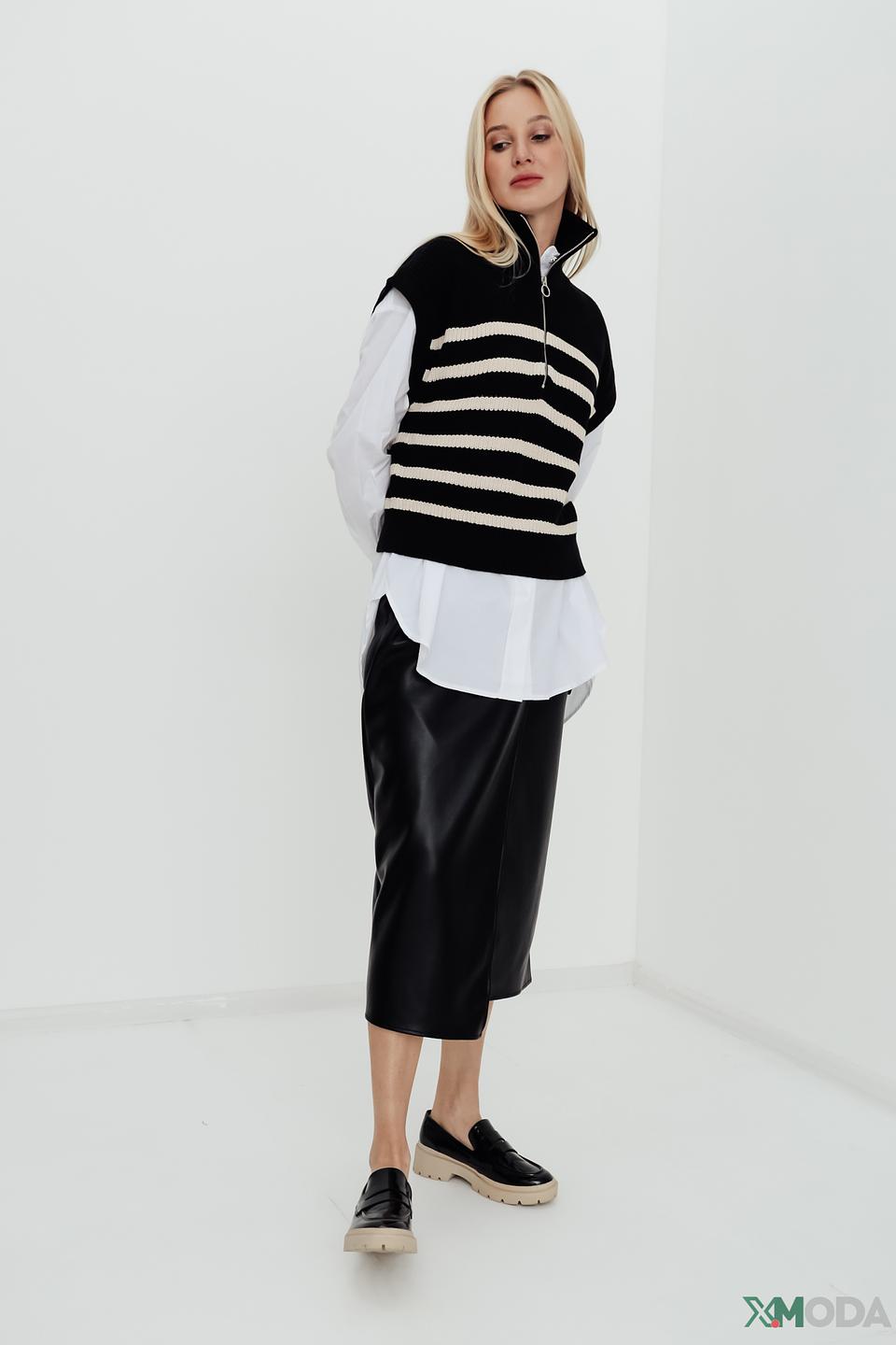 Жилет Taifun в полоску чёрный