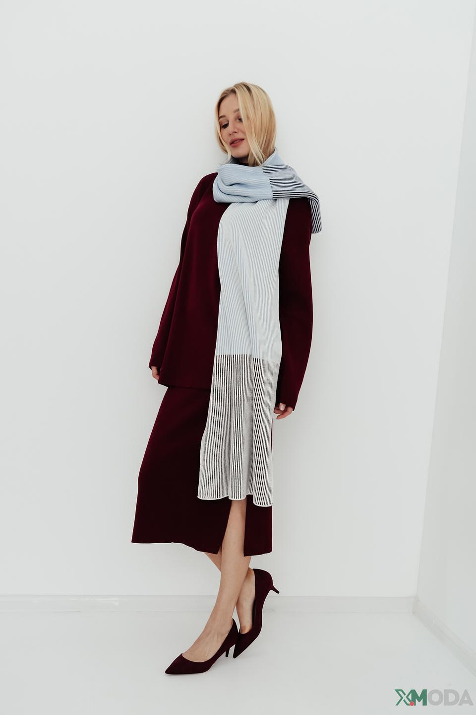 Юбка Kaos женская бордовая с разрезом