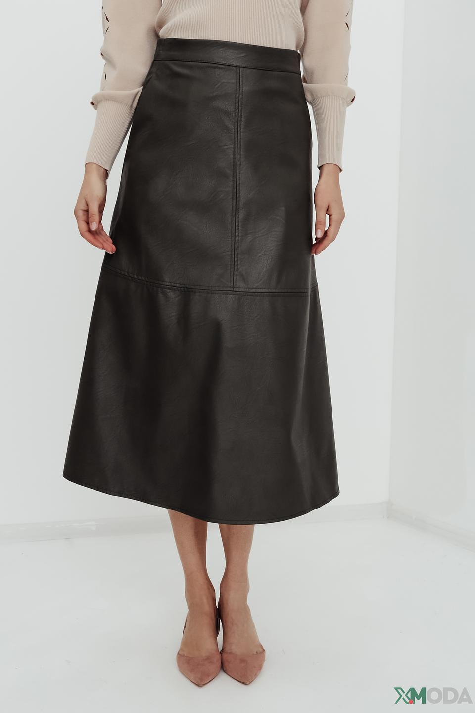 Юбка Icona кожаная чёрная
