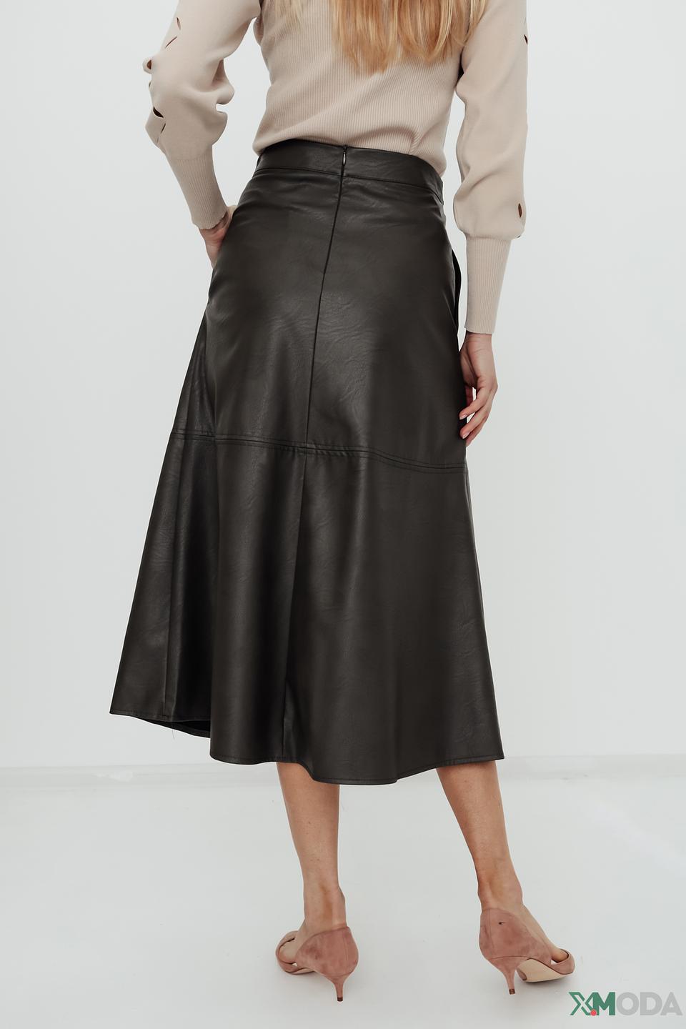 Юбка Icona кожаная чёрная