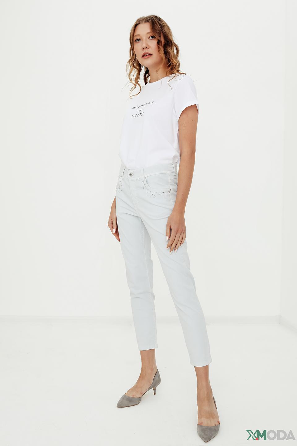 Джинсы Angels с камнями светло-серые