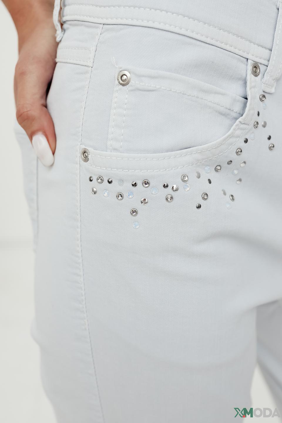 Джинсы Angels с камнями светло-серые