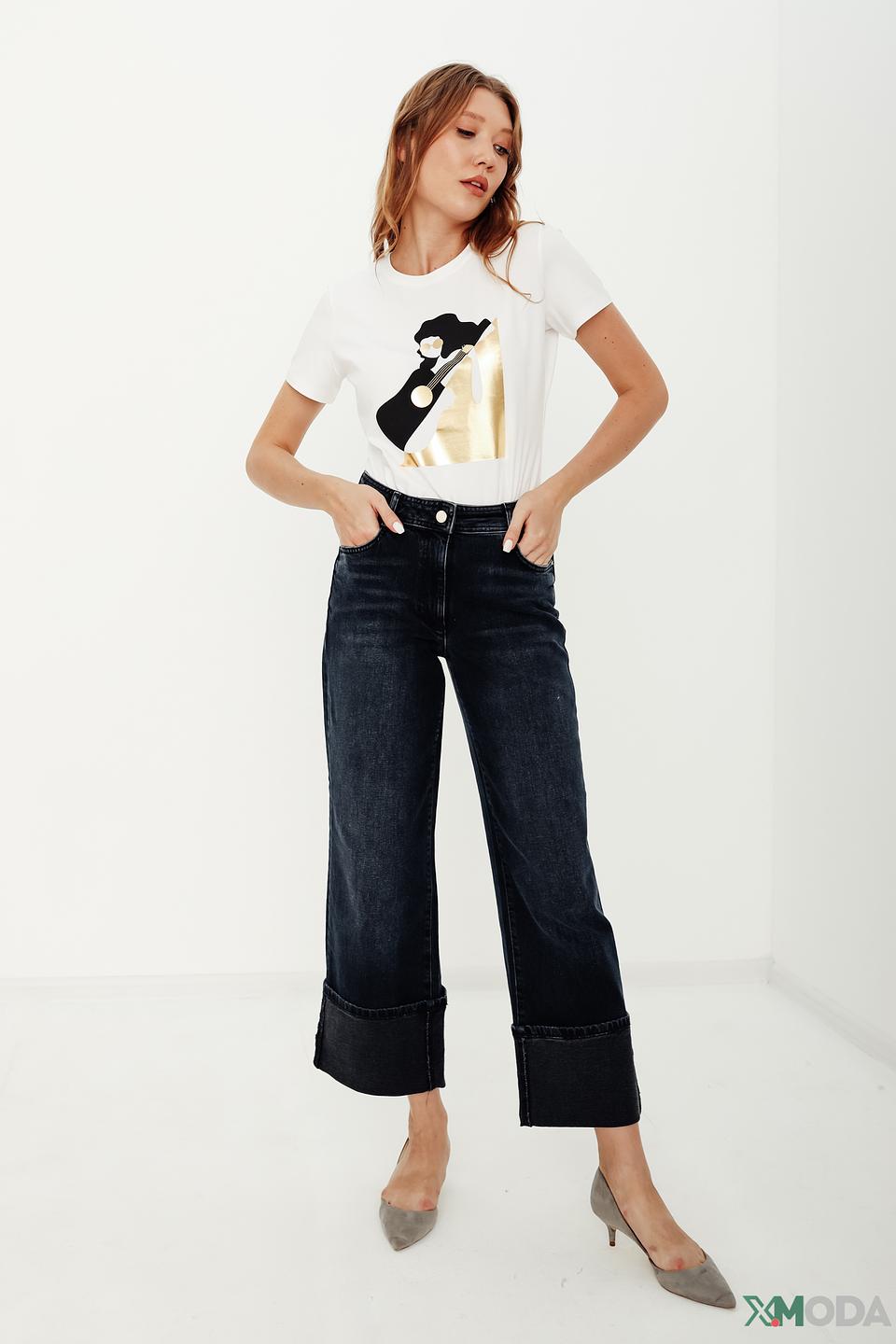 Джинсы Penny Black Grey клеш тёмно-синие