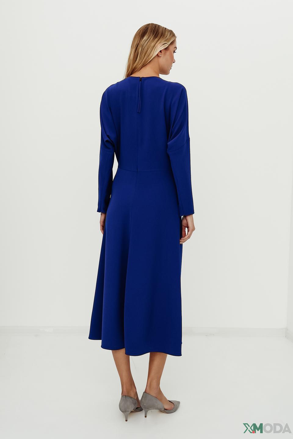 Платье Luisa Cerano синее с рукавами-крыльями