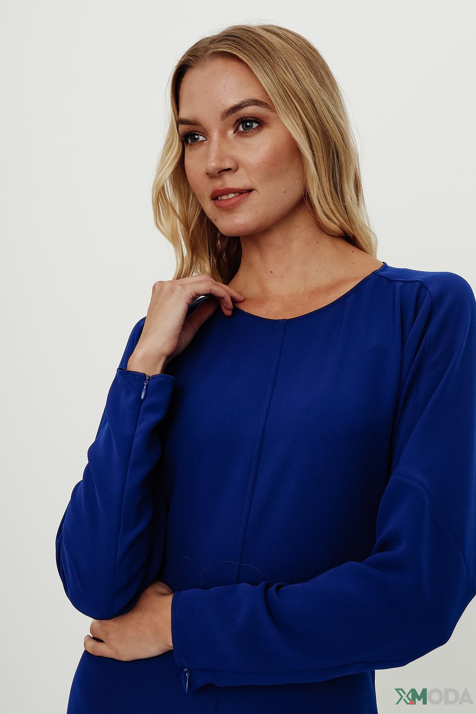 Платье Luisa Cerano синее с рукавами-крыльями