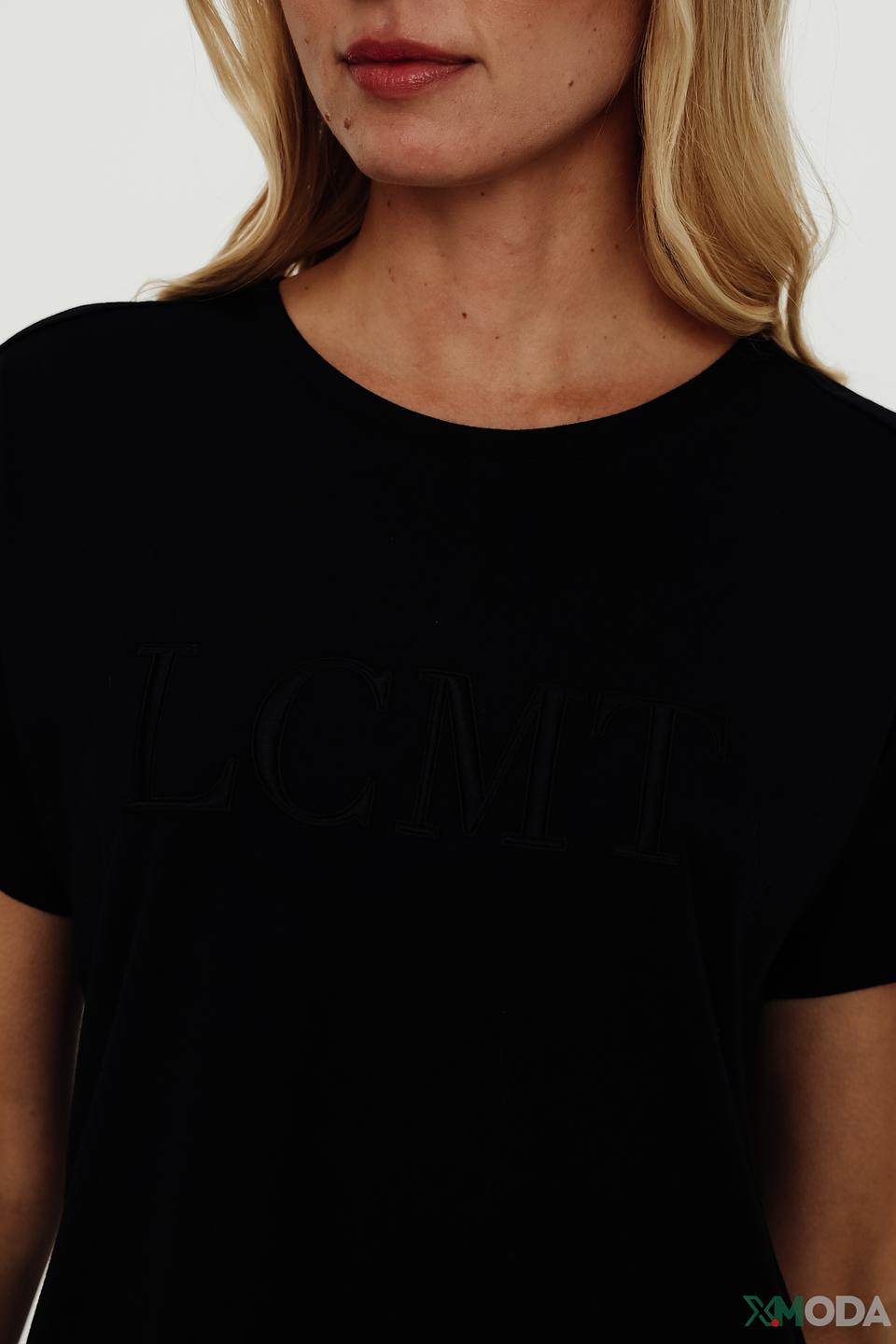 Футболка Lecomte женская черная с логотипом