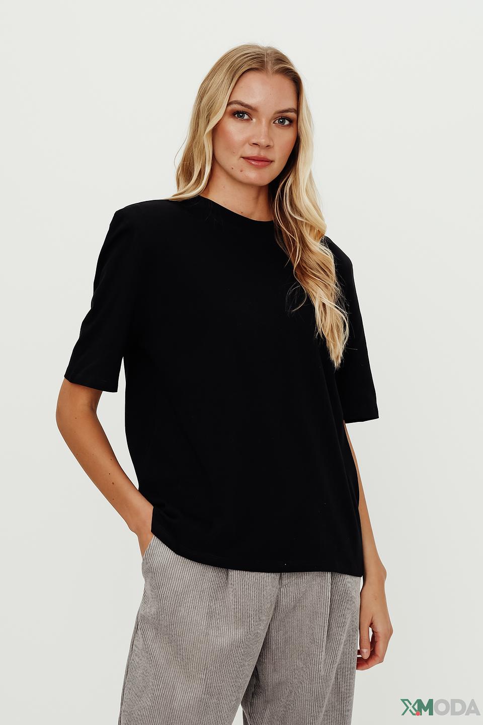 Футболка Icona женская с плечами чёрная