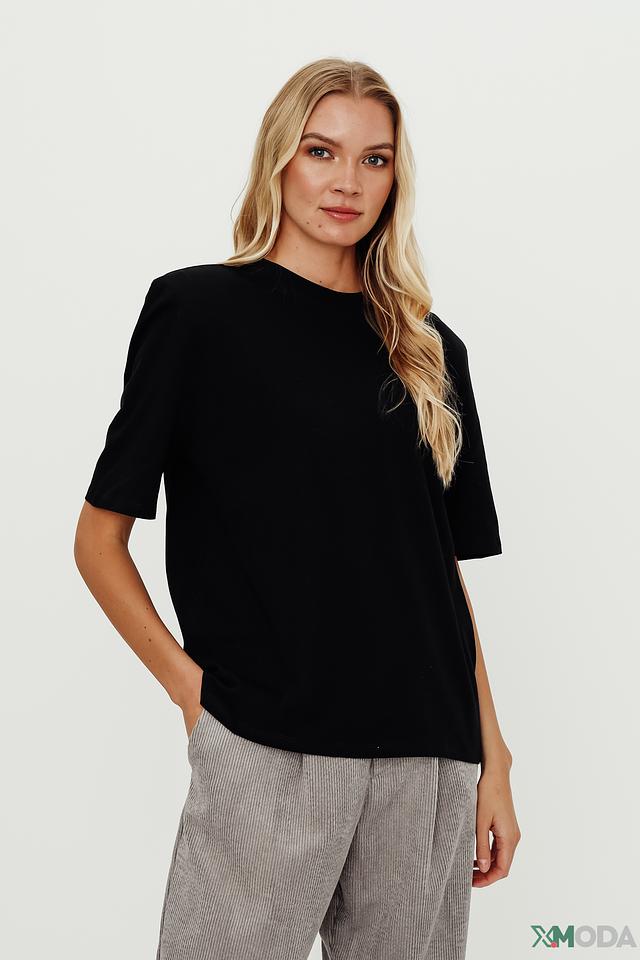 Футболка Icona женская с плечами чёрная