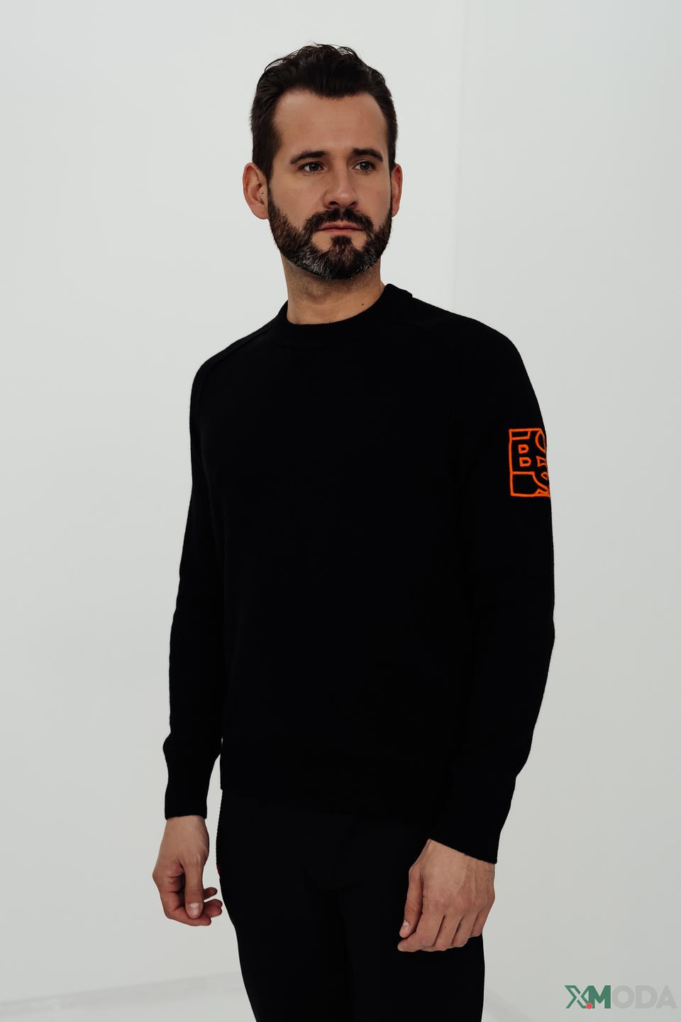 Джемпер Boss Orange чёрный с логотипом
