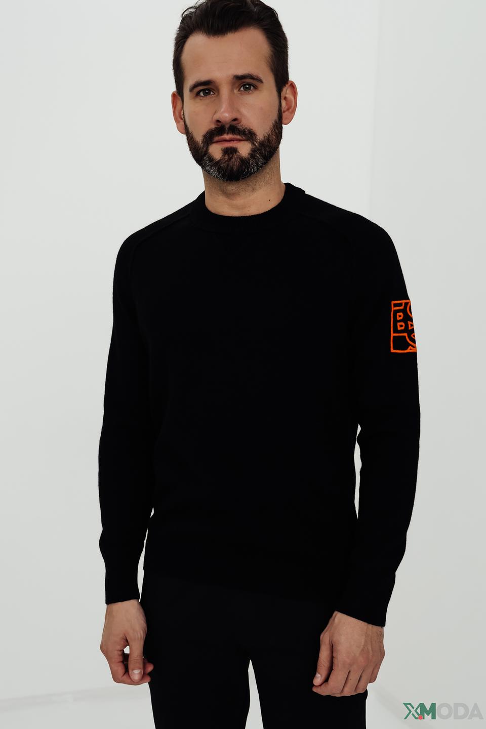 Джемпер Boss Orange чёрный с логотипом