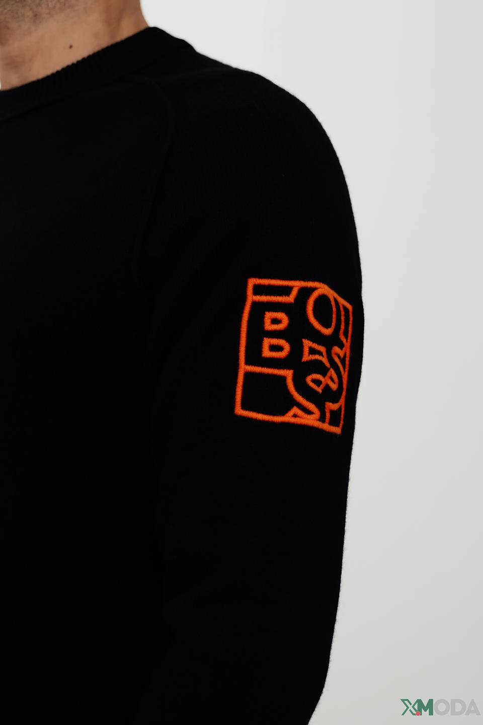 Джемпер Boss Orange чёрный с логотипом
