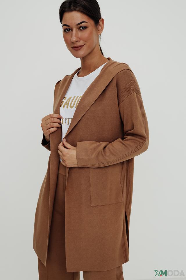 Жакет Lecomte с капюшоном коричневый