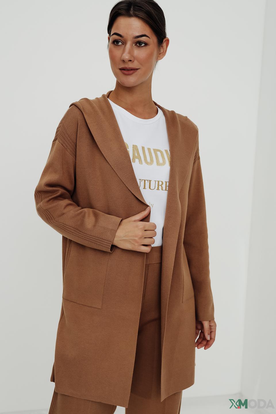 Жакет Lecomte с капюшоном коричневый