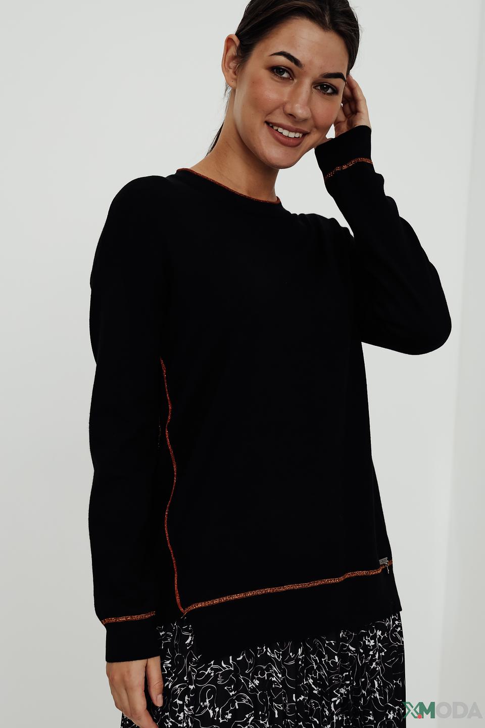 Джемпер Gaudi женский черный с красной отделкой