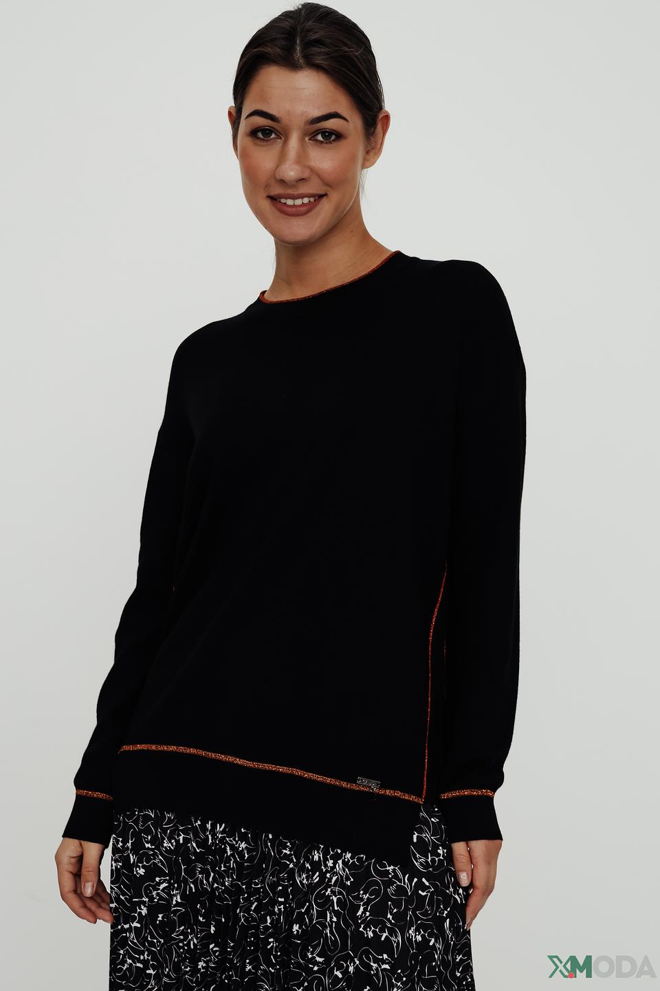 Джемпер Gaudi женский черный с красной отделкой