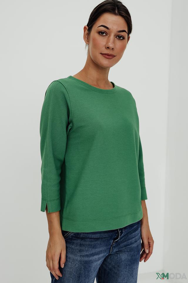 Пуловер Bianca зелёный с разрезами