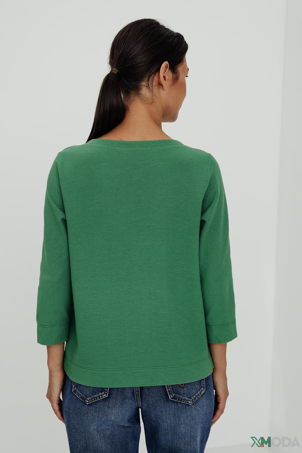 Пуловер Bianca зелёный с разрезами