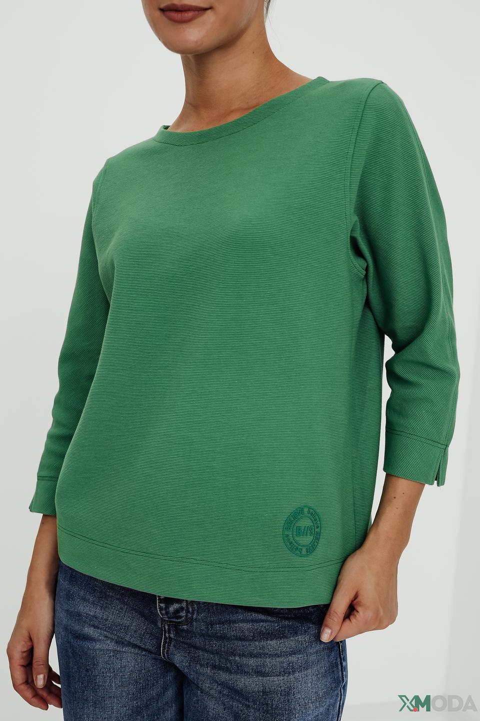 Пуловер Bianca зелёный с разрезами