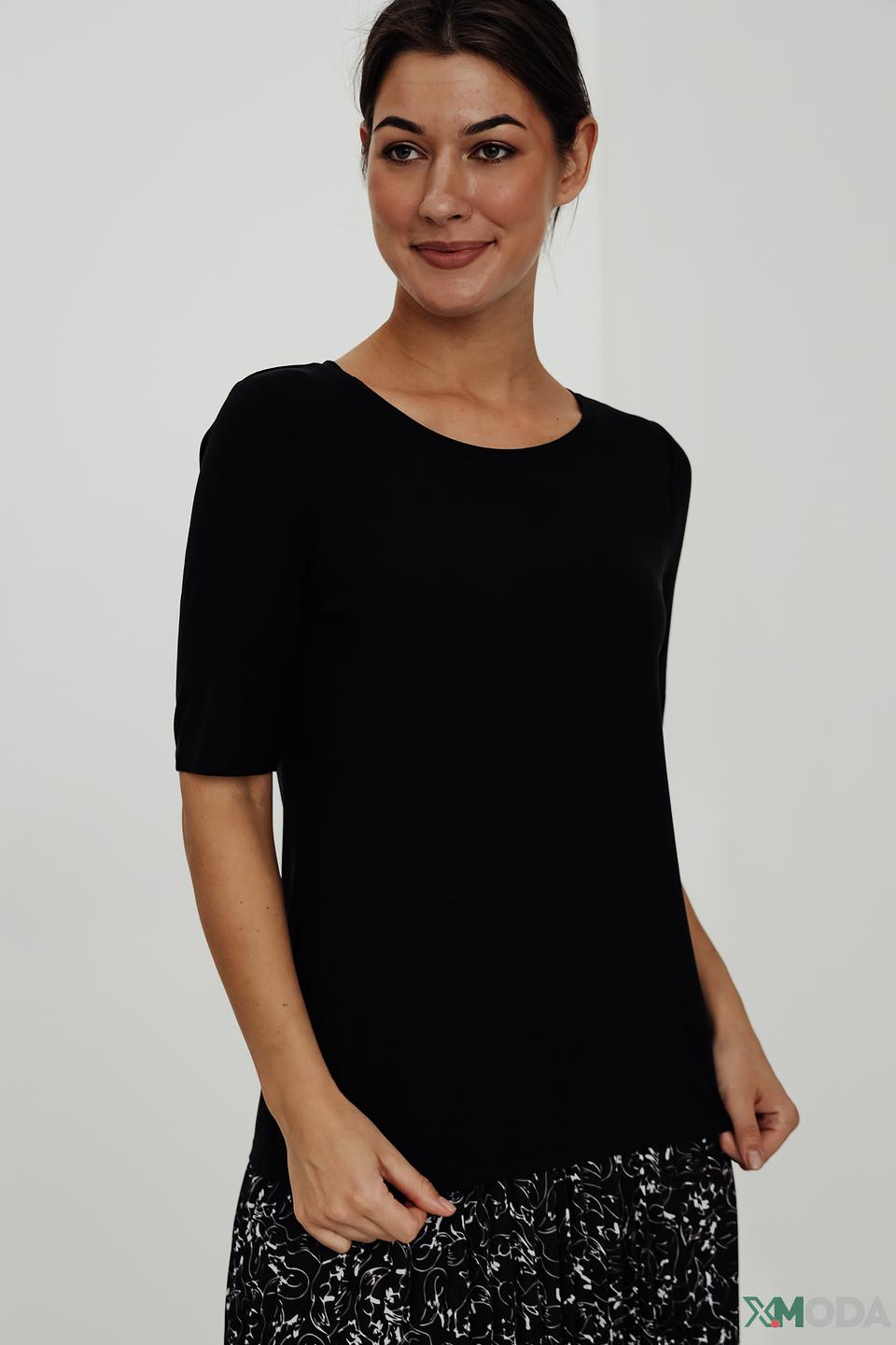 Джемпер Oui чёрный с коротким рукавом