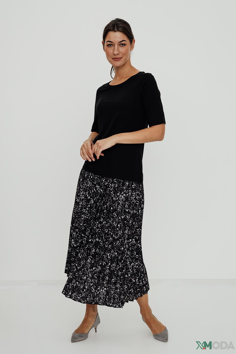 Джемпер Oui чёрный с коротким рукавом