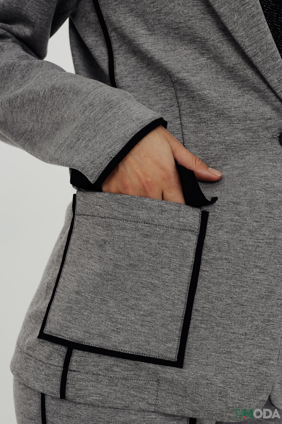 Жакет Monari серый с черной отделкой