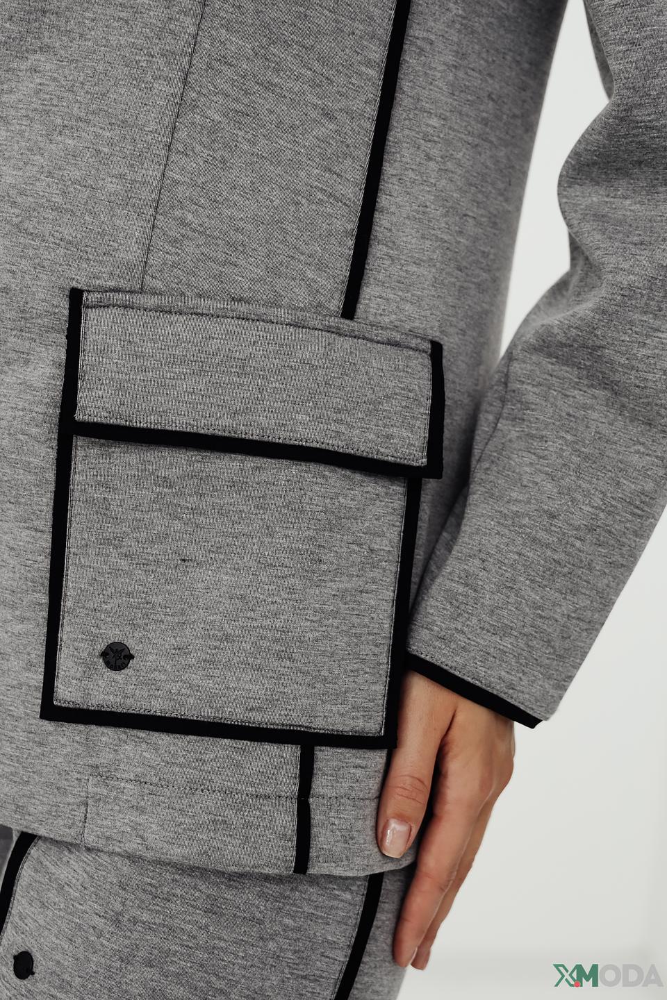 Жакет Monari серый с черной отделкой