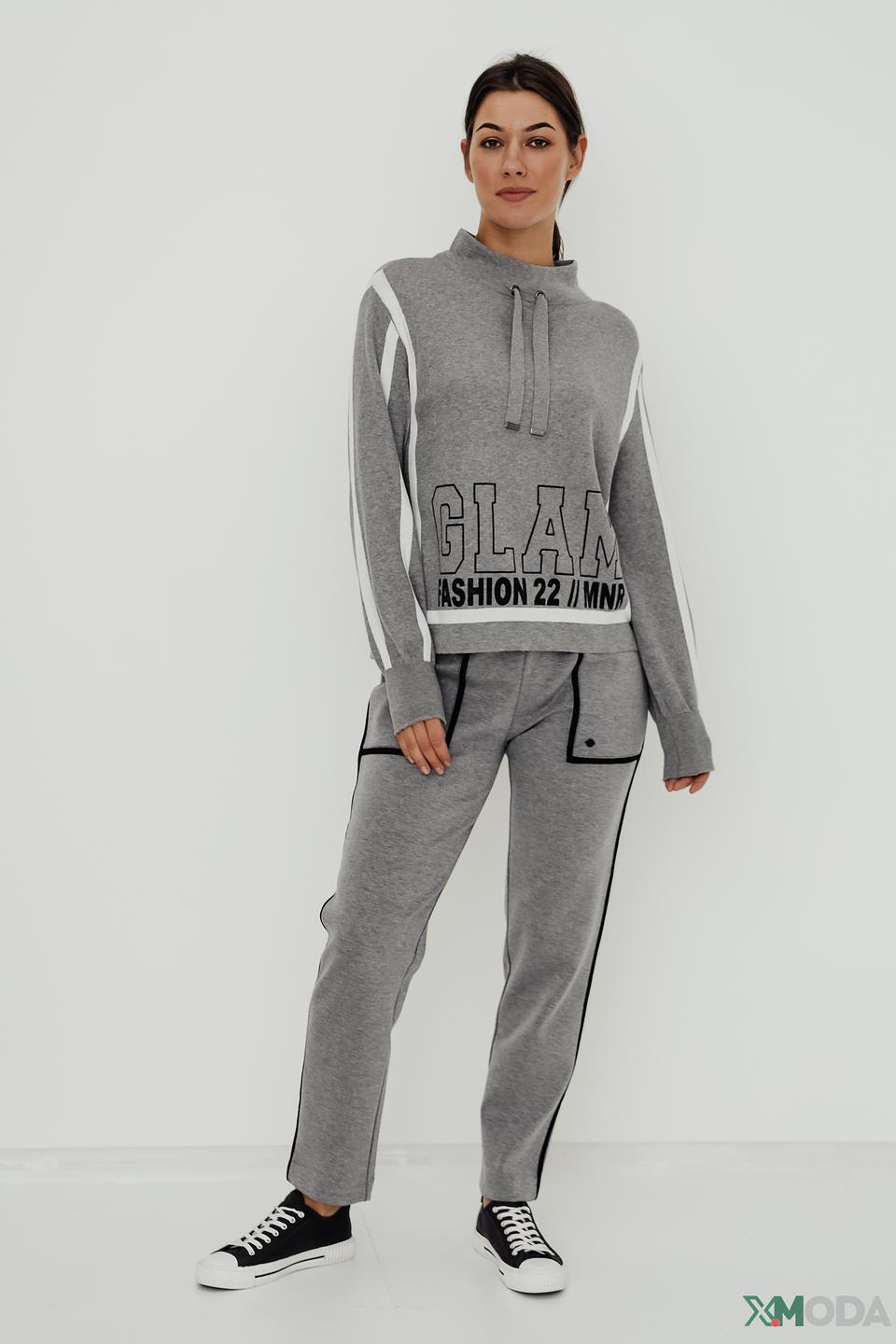 Пуловер Monari серый с принтом