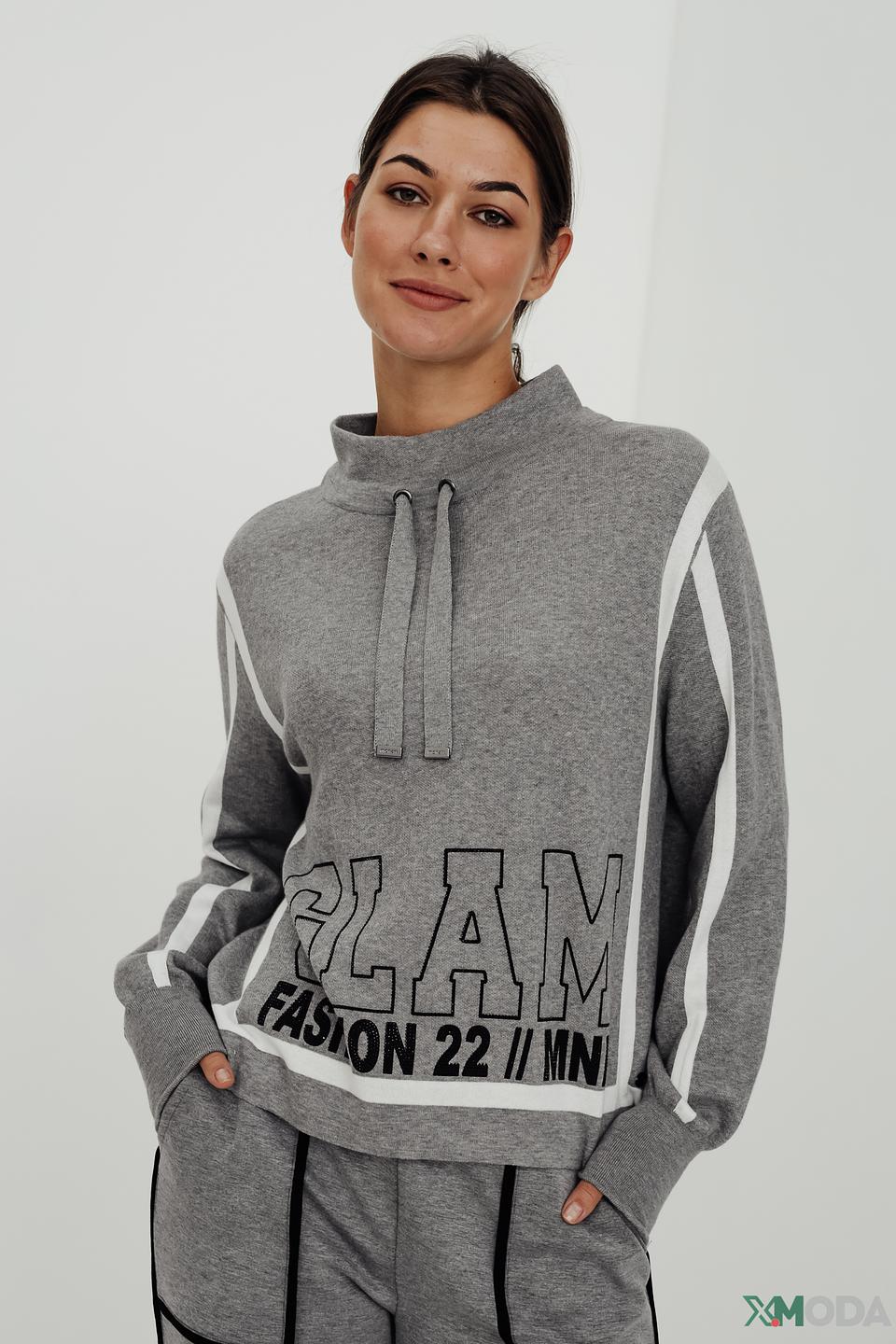 Пуловер Monari серый с принтом