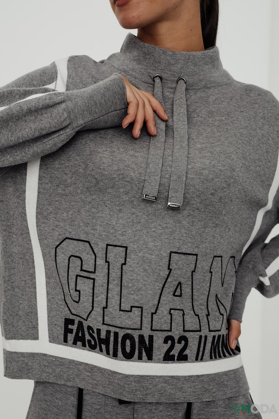 Пуловер Monari серый с принтом