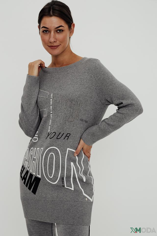 Платье Monari серое с принтом