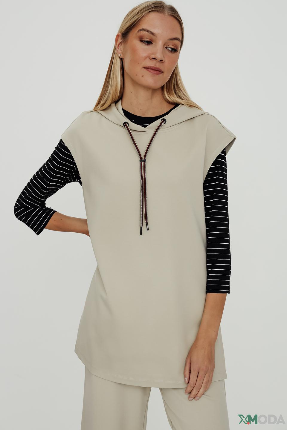 Жилет Taifun с капюшоном бежевый