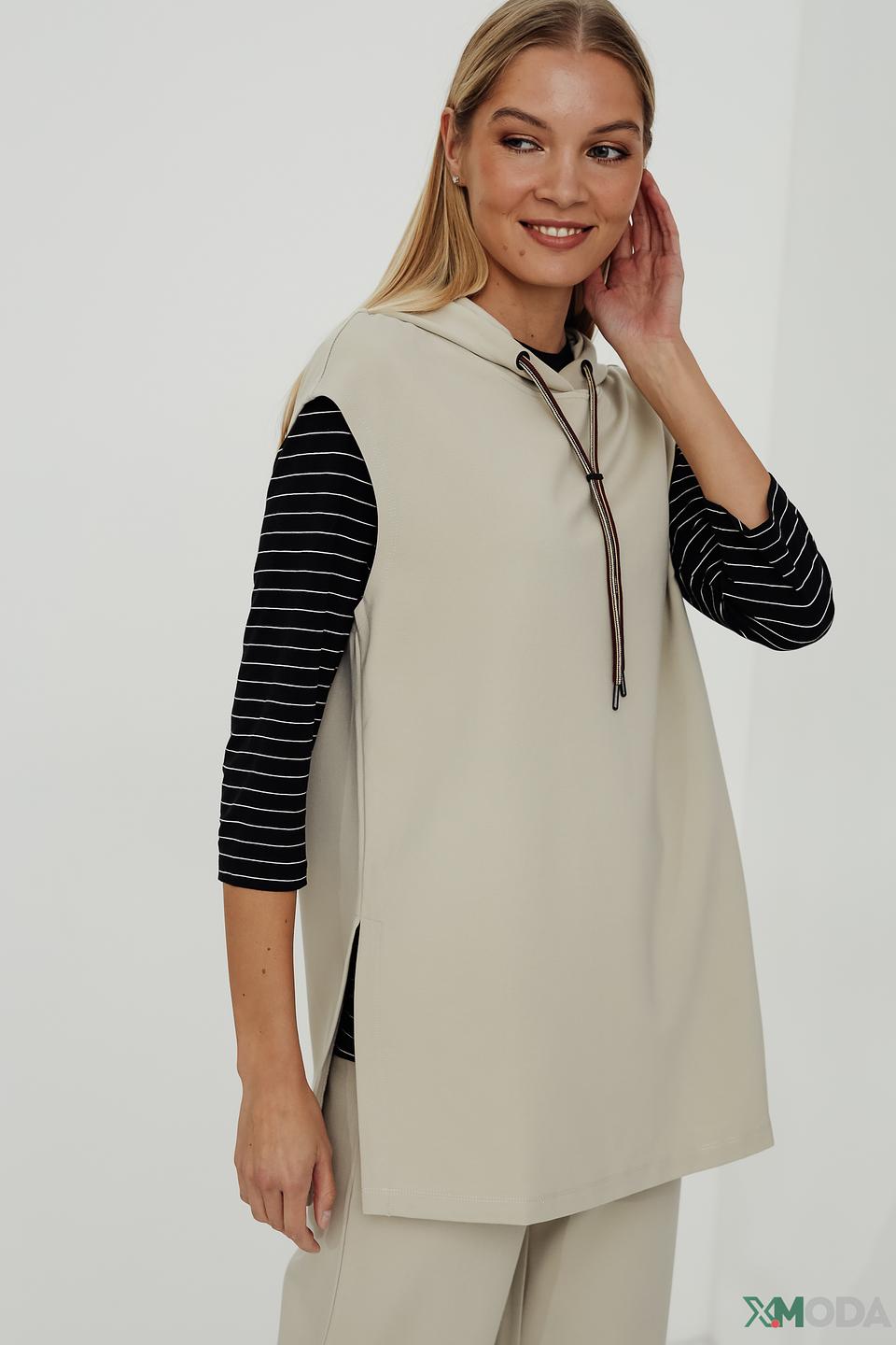 Жилет Taifun с капюшоном бежевый