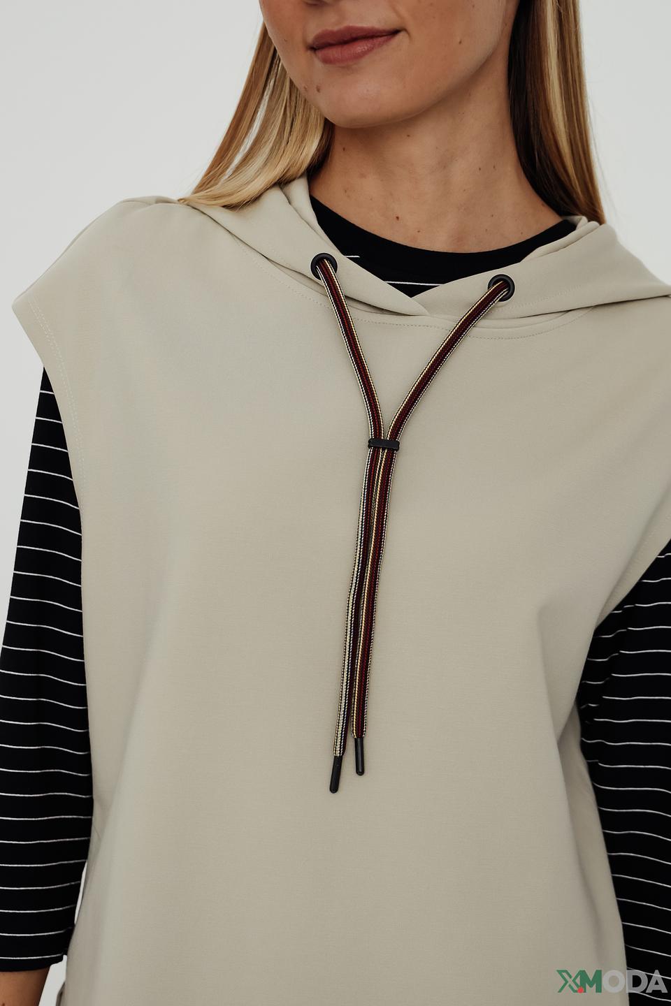 Жилет Taifun с капюшоном бежевый