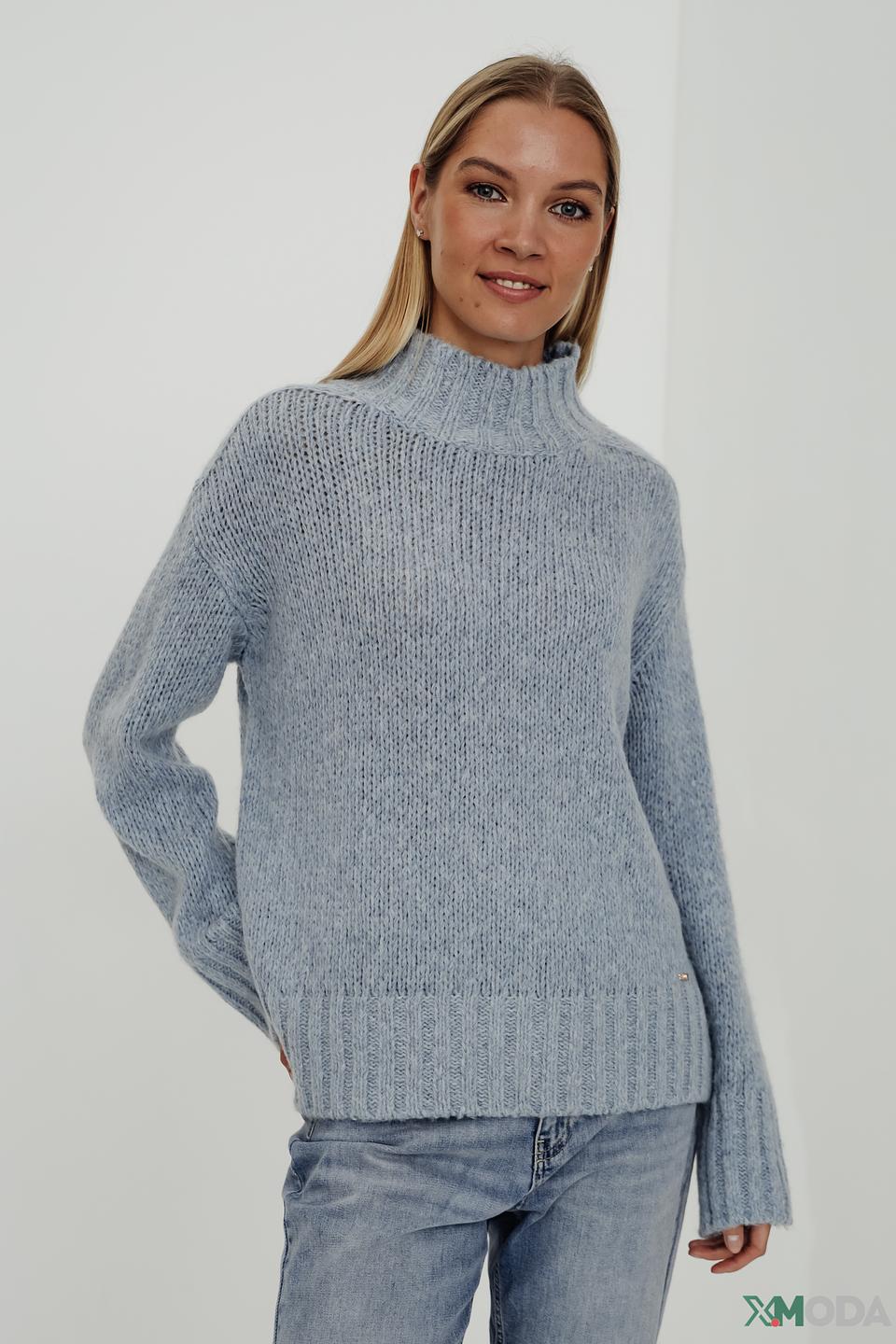 Пуловер Cinque голубой с горлом