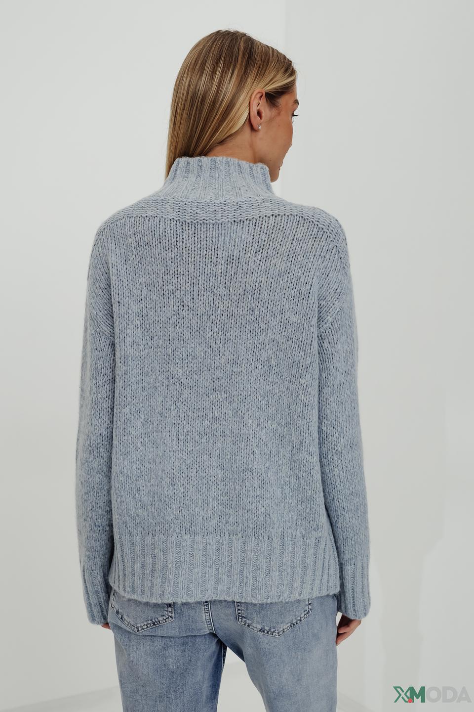 Пуловер Cinque голубой с горлом