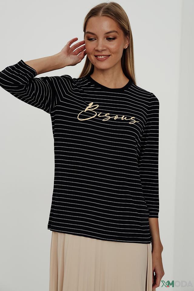 Джемпер Taifun в полоску с надписью