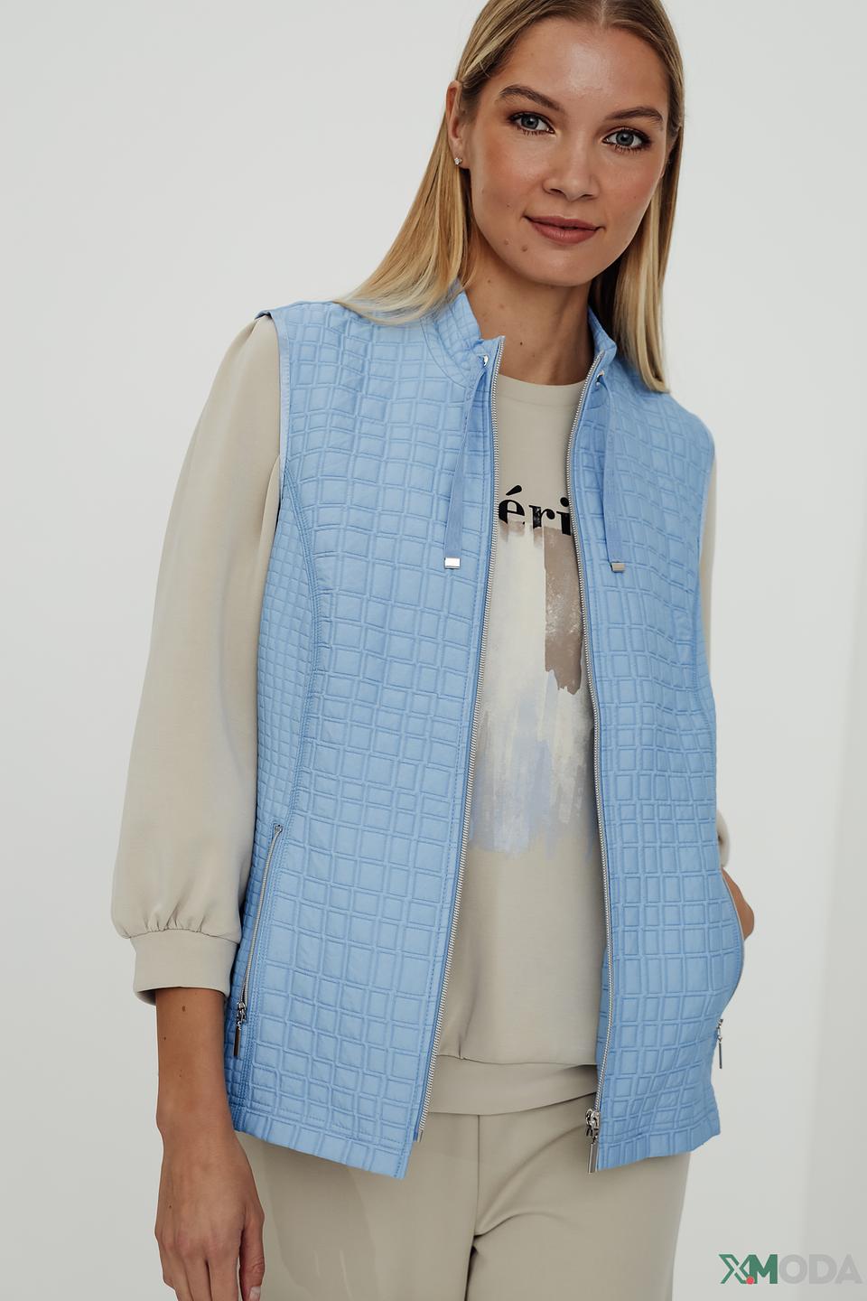 Жилет Rabe collection стеганый голубой
