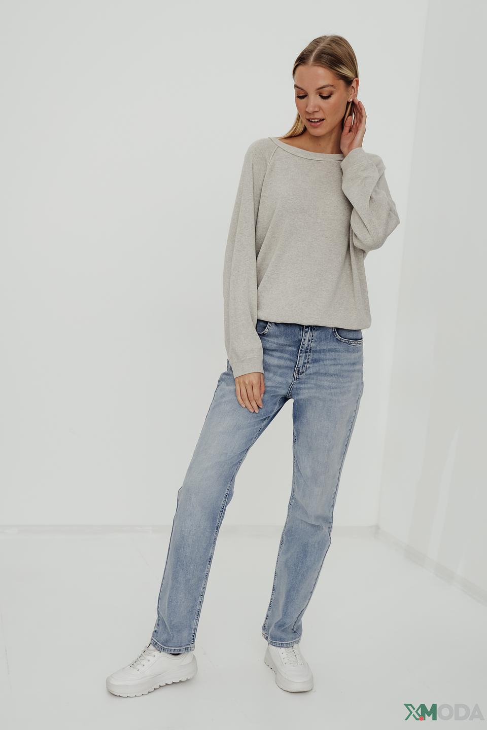 Пуловер Oui бежевый с рукавом-фонарик