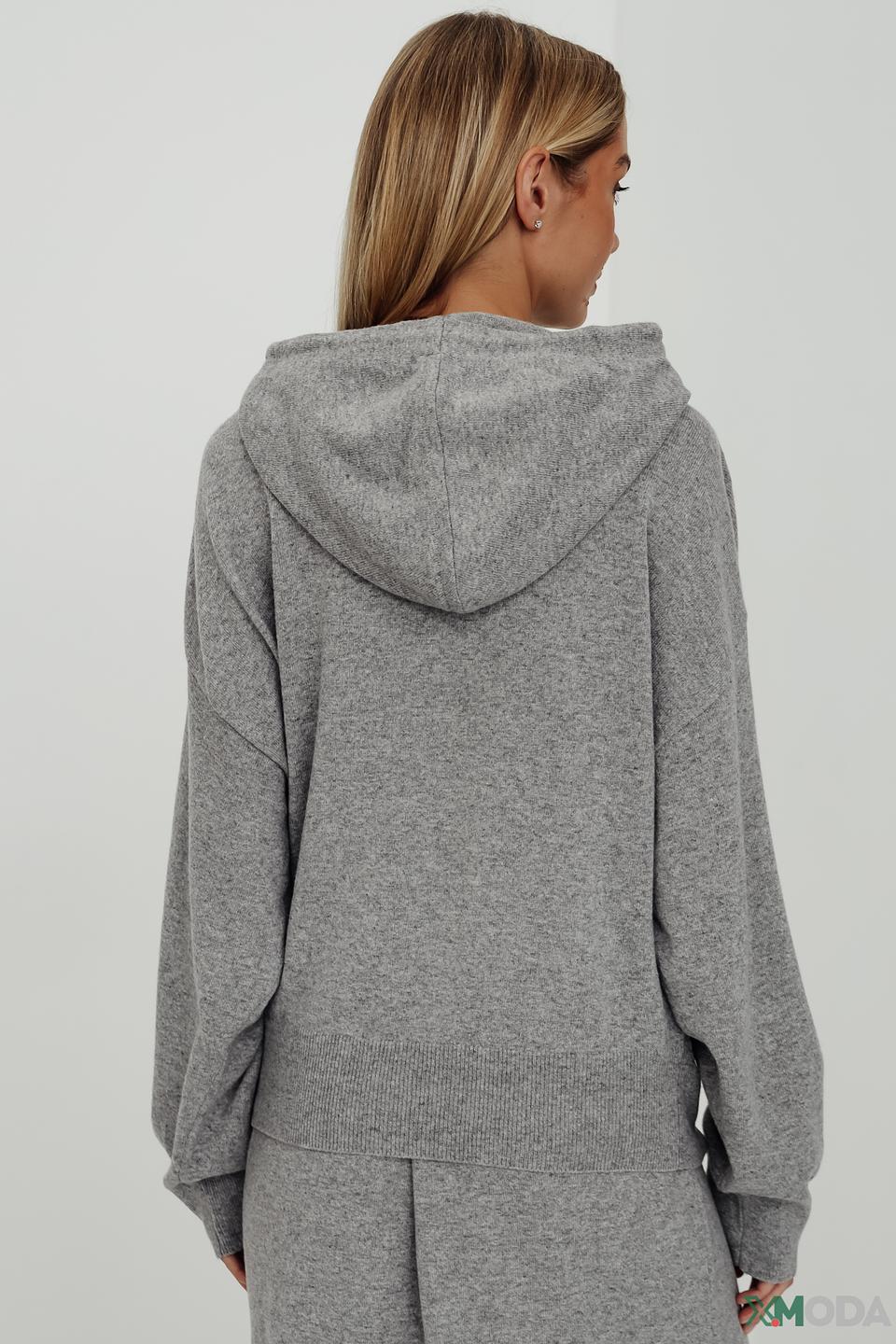 Пуловер Bugatti с капюшоном серый