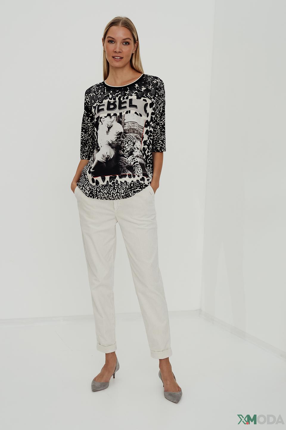 Блуза Oui с принтом Rebel
