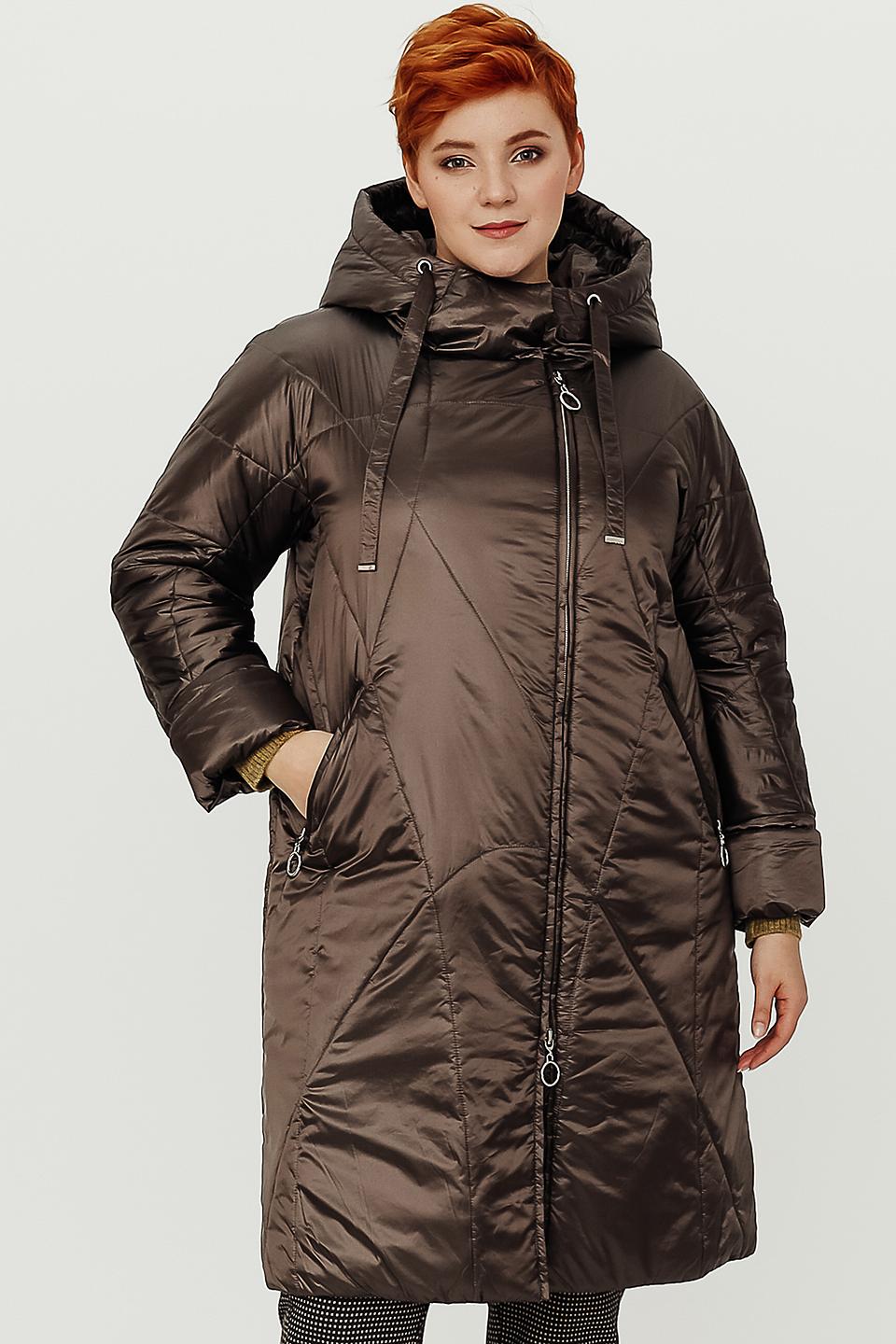 Пальто Baronia стеганое коричневое