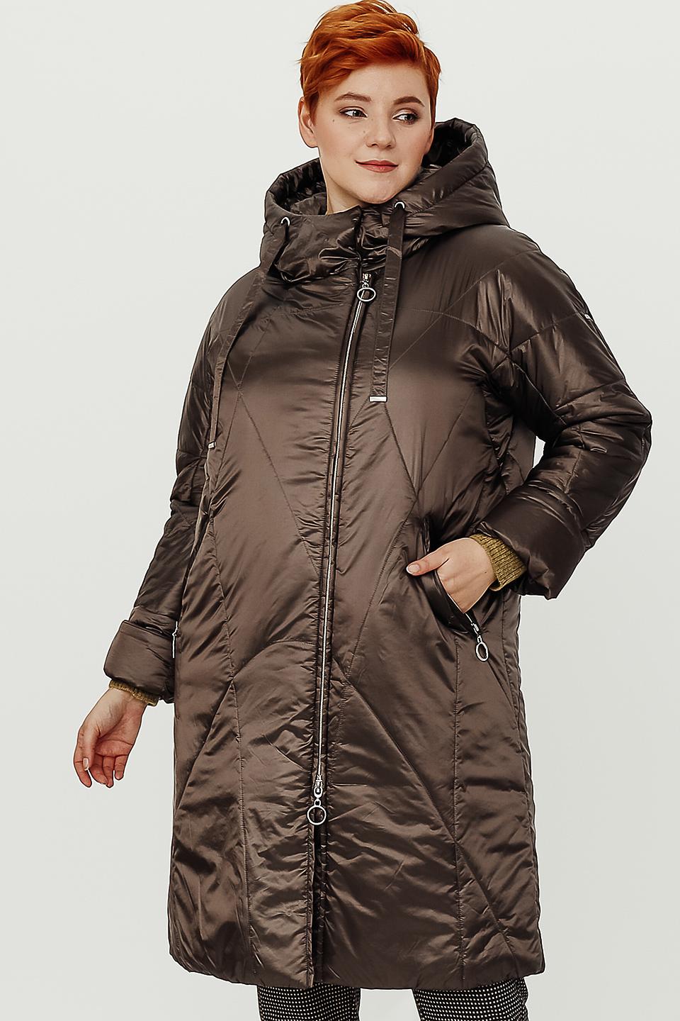 Пальто Baronia стеганое коричневое