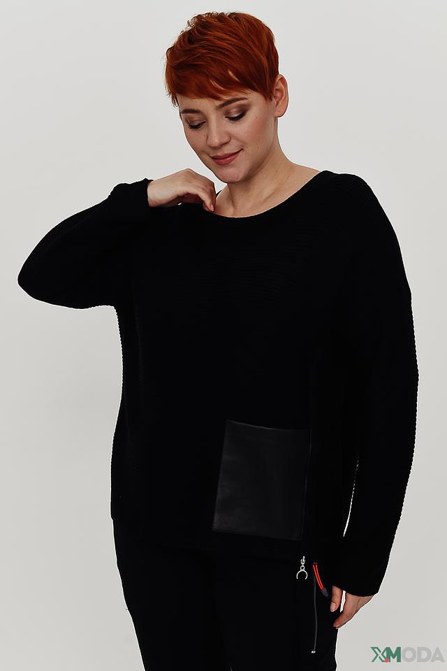 Пуловер Doris Streich с карманом черный