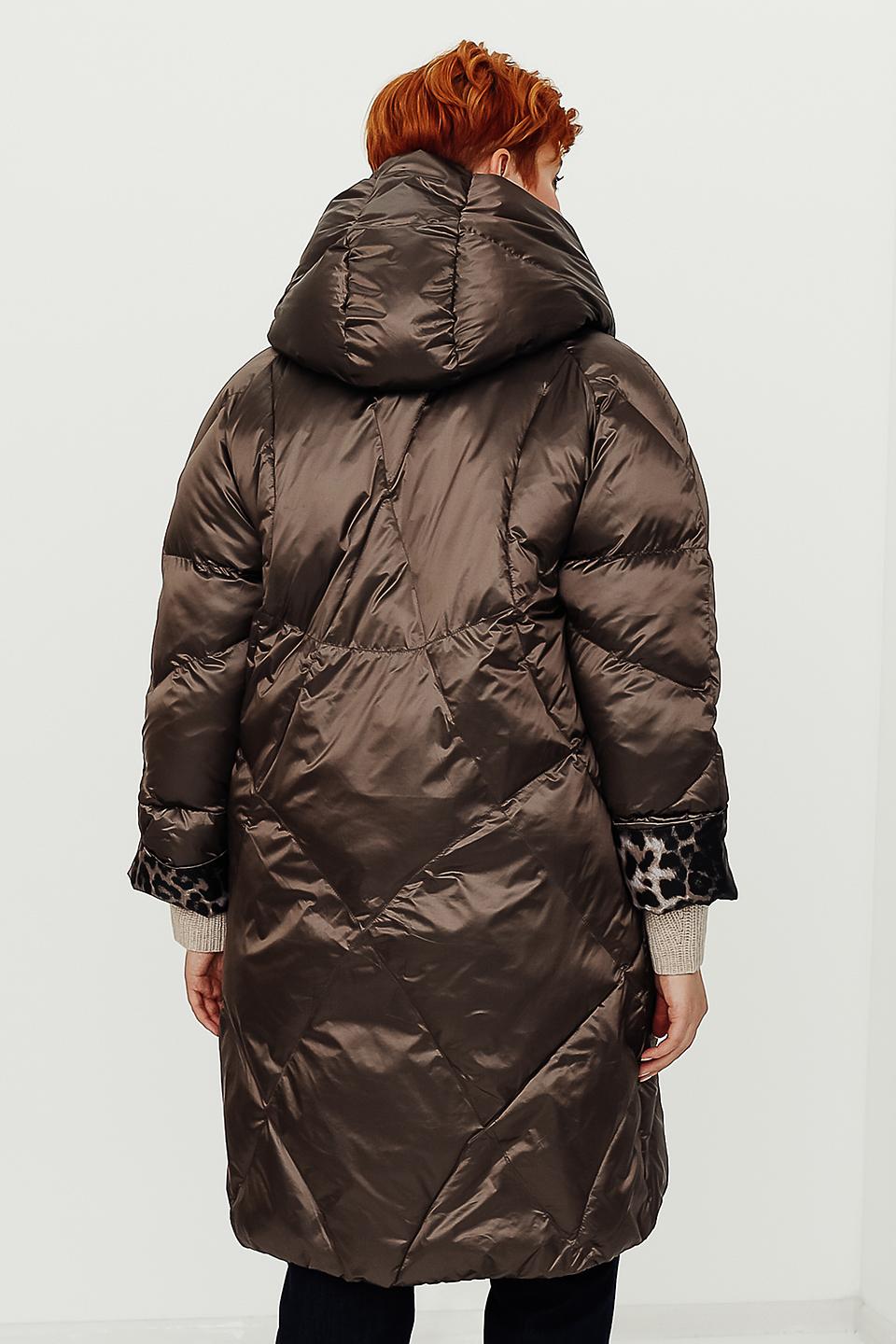 Пальто Baronia с леопардовым капюшоном